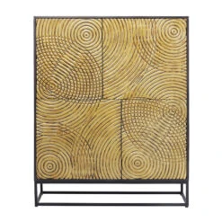 Gouden Wandkast Snijwerk -WOOOD Verkoopwinkel kare design circulo gouden wandkast snijwerk 83835 001