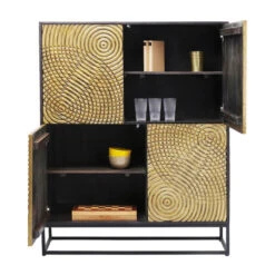 Gouden Wandkast Snijwerk -WOOOD Verkoopwinkel kare design circulo gouden wandkast snijwerk 83835 006