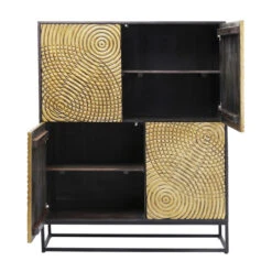 Gouden Wandkast Snijwerk -WOOOD Verkoopwinkel kare design circulo gouden wandkast snijwerk 83835 007