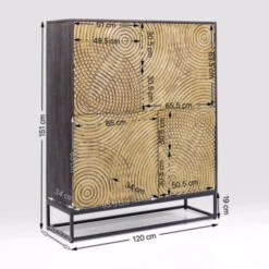 Gouden Wandkast Snijwerk -WOOOD Verkoopwinkel kare design circulo gouden wandkast snijwerk 83835 009