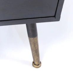 Hoge Wandkast Met Ribbelglas -WOOOD Verkoopwinkel kare design gomera hoge wandkast zwart 02