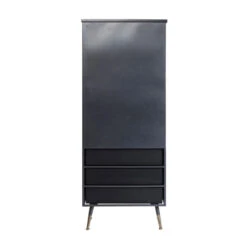 Hoge Wandkast Met Ribbelglas -WOOOD Verkoopwinkel kare design gomera hoge wandkast zwart 09