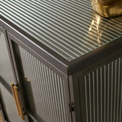 Wandkast Zwart Met Ribbelglas -WOOOD Verkoopwinkel kare design gomera wandkast zwart met ribbelglas 05