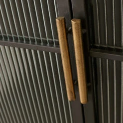 Wandkast Zwart Met Ribbelglas -WOOOD Verkoopwinkel kare design gomera wandkast zwart met ribbelglas 06