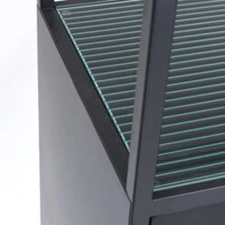 Zwarte Stellingkast Ribbelglas -WOOOD Verkoopwinkel kare design gomera zwarte stellingkast ribbelglas 12