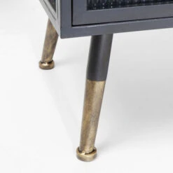 Zwarte Wandkast Met Geribbeld Glas -WOOOD Verkoopwinkel kare design gomera zwarte wandkast met koper 03