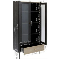 Zwarte Design Vitrinekast -WOOOD Verkoopwinkel kare design milano zwarte design vitrinekast 011