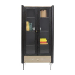 Zwarte Design Vitrinekast -WOOOD Verkoopwinkel kare design milano zwarte design vitrinekast 03