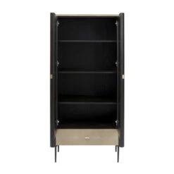 Zwarte Design Vitrinekast -WOOOD Verkoopwinkel kare design milano zwarte design vitrinekast 05