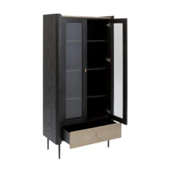 Zwarte Design Vitrinekast -WOOOD Verkoopwinkel kare design milano zwarte design vitrinekast 06