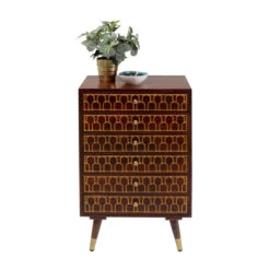 Mangohouten Wandkast Met Goud -WOOOD Verkoopwinkel kare design muskat mangohouten wandkast met goud 03