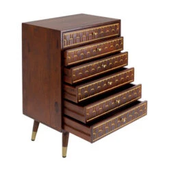 Mangohouten Wandkast Met Goud -WOOOD Verkoopwinkel kare design muskat mangohouten wandkast met goud 04