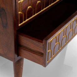 Mangohouten Wandkast Met Goud -WOOOD Verkoopwinkel kare design muskat mangohouten wandkast met goud 07