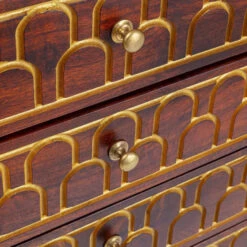 Mangohouten Wandkast Met Goud -WOOOD Verkoopwinkel kare design muskat mangohouten wandkast met goud 08