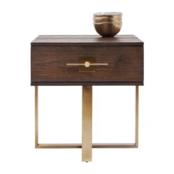 Nachtkastje Hout Met Messing -WOOOD Verkoopwinkel kare design osaka nachtkastje hout met messing 83875 001 2