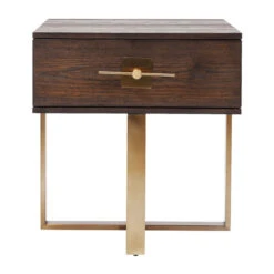 Nachtkastje Hout Met Messing -WOOOD Verkoopwinkel kare design osaka nachtkastje hout met messing 83875 004 2