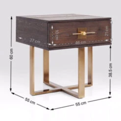 Nachtkastje Hout Met Messing -WOOOD Verkoopwinkel kare design osaka nachtkastje hout met messing 83875 006 2