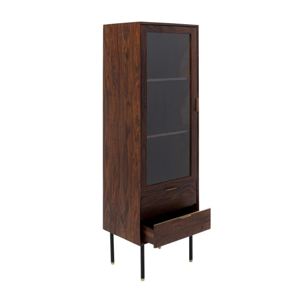 Smalle Vitrinekast Sheeshamhout 5 Smalle Vitrinekast Sheeshamhout - Afbeelding 3