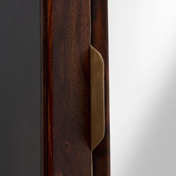 Smalle Vitrinekast Sheeshamhout 9 Smalle Vitrinekast Sheeshamhout - Afbeelding 7