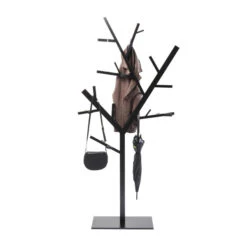 Staande Design Kapstok Zwart -WOOOD Verkoopwinkel kare design technical tree staande design kapstok zwart 01