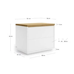 Wit Nachtkastje Met Eiken Blad -WOOOD Verkoopwinkel kave home abilen wit nachtkastje met eiken blad 07