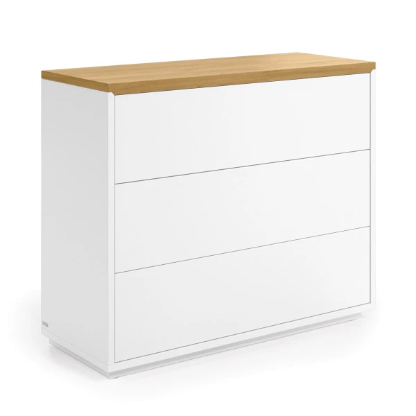 Witte Ladekast Met Eiken Blad 4 Witte Ladekast Met Eiken Blad - Afbeelding 2