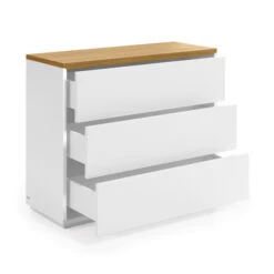 Witte Ladekast Met Eiken Blad 11 Witte Ladekast Met Eiken Blad -WOOOD Verkoopwinkel kave home abilen witte ladekast met eiken blad 02