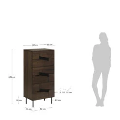 Smalle Ladekast Walnoot -WOOOD Verkoopwinkel kave home cutt smalle ladekast walnoot 09