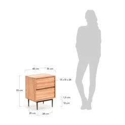 Nachtkastje Van Licht Hout -WOOOD Verkoopwinkel kave home delsie nachtkastje van licht hout 05