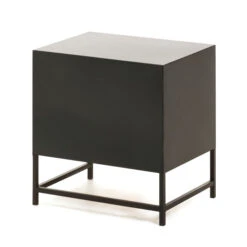 Zwart Nachtkastje Met Webbing -WOOOD Verkoopwinkel kave home kyoko zwart nachtkastje met webbing 04