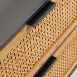 Zwart Nachtkastje Met Webbing -WOOOD Verkoopwinkel kave home kyoko zwart nachtkastje met webbing 06