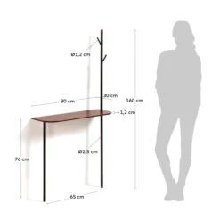 Walnoot Kapstok Met Tafeltje -WOOOD Verkoopwinkel kave home marcolina haltafel met kapstok 07