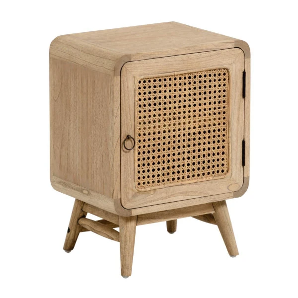 Houten Nachtkastje Met Webbing 3 Houten Nachtkastje Met Webbing