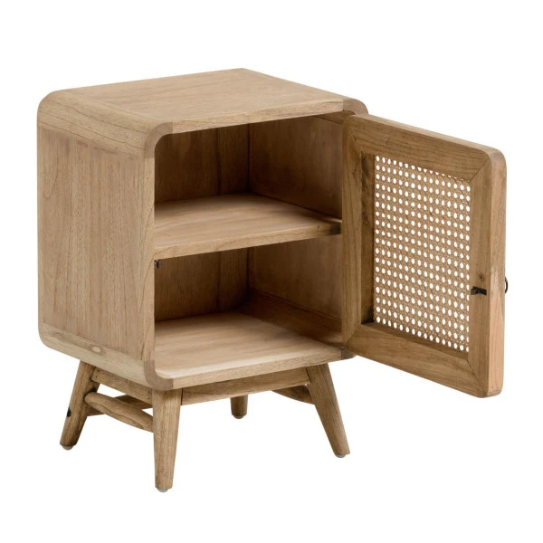 Houten Nachtkastje Met Webbing 4 Houten Nachtkastje Met Webbing - Afbeelding 2