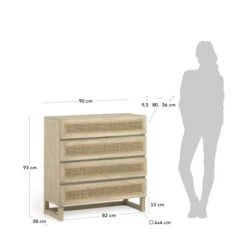 Rotan Webbing Ladekast -WOOOD Verkoopwinkel kave home rexit rotan webbing ladekast 13