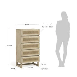 Rotan Webbing Smalle Ladekast -WOOOD Verkoopwinkel kave home rexit rotan webbing smalle ladekast 07