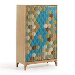 Kleurrijke Kast Mozaiek -WOOOD Verkoopwinkel laforma ilka wandkast met mozaiek patroon 02