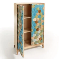 Kleurrijke Kast Mozaiek -WOOOD Verkoopwinkel laforma ilka wandkast met mozaiek patroon 03