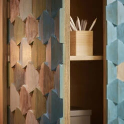 Kleurrijke Kast Mozaiek -WOOOD Verkoopwinkel laforma ilka wandkast met mozaiek patroon 07