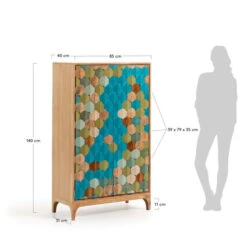 Kleurrijke Kast Mozaiek -WOOOD Verkoopwinkel laforma ilka wandkast met mozaiek patroon 08