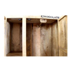 Robuuste Kast Mangohout -WOOOD Verkoopwinkel lavis porter hoge wandkast op wielen 06