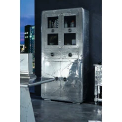 Buffetkast Zilver Aluminium -WOOOD Verkoopwinkel lavis witold aluminium vitrinekast met 2 laden 03