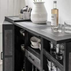 Zwarte Drankkast Bartafel -WOOOD Verkoopwinkel must living connaught zwarte drankkast bartafel 07