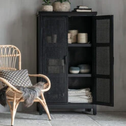 Zwarte Kast Met Rotan -WOOOD Verkoopwinkel must living provence zwarte kast met rotan 03 1