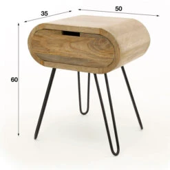 Nachtkastje Met Ronde Hoeken Mango Hout -WOOOD Verkoopwinkel nachtkastje met ronde hoeken mango hout barrel giani 04