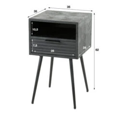 Nachtkastje Zwart Mangohout -WOOOD Verkoopwinkel nachtkastje zwart mangohout marina giani 06