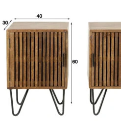 Nachtkastjes Mangohout Set Van 2 -WOOOD Verkoopwinkel nachtkastjes mangohout set van 2 tweak giani 06