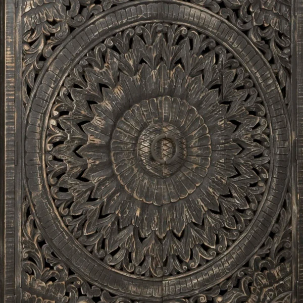 Zwarte Wandkast Snijwerk 4 Zwarte Wandkast Snijwerk - Afbeelding 2