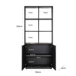 Zwarte Vakkenkast Met Visgraat -WOOOD Verkoopwinkel richmond interiors blackbone zwarte vakkenkast met visgraat 011