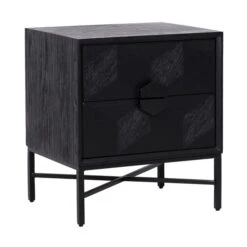 Zwart Nachtkastje Van Hout -WOOOD Verkoopwinkel richmond interiors blax zwart nachtkastje van hout 01
